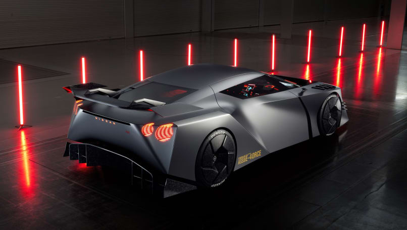 Le concept Hyper Force de Nissan porte le style et les proportions GT-R, mais promet une transmission électrique à batterie sauvage de 1 000 kW.