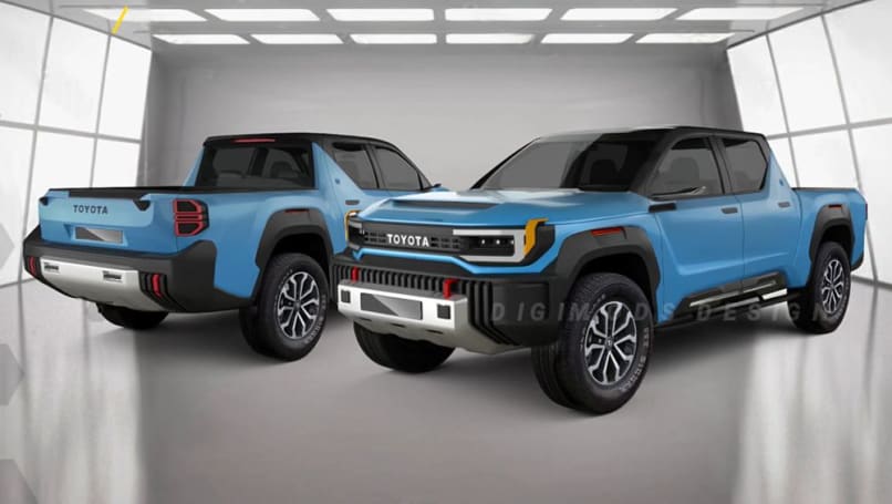 Un petit utilitaire sous le HiLux pourrait encore améliorer la gamme australienne de Toyota. (Image : Digimods DESIGN)
