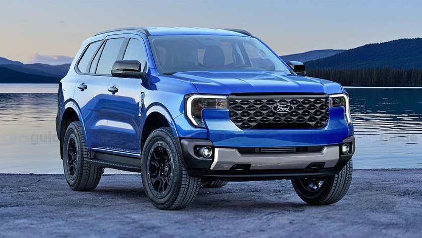 Rendu du lifting du Ford Everest 2026 (image : Thanos Pappas)
